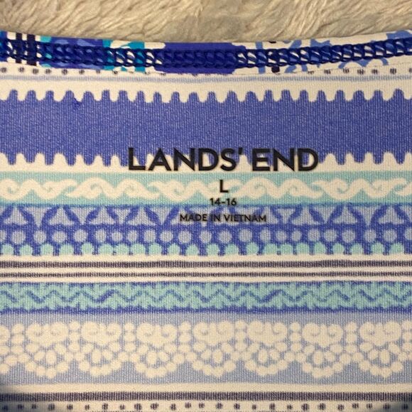 Lands' End Women's Long Sleeve Size‎ L (14/16) Crew Neck Swim Tee Rash Guard - Picture 3 of 8